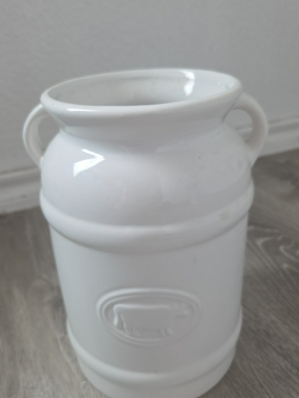 White Ceramic Ultensil Crock/Vase